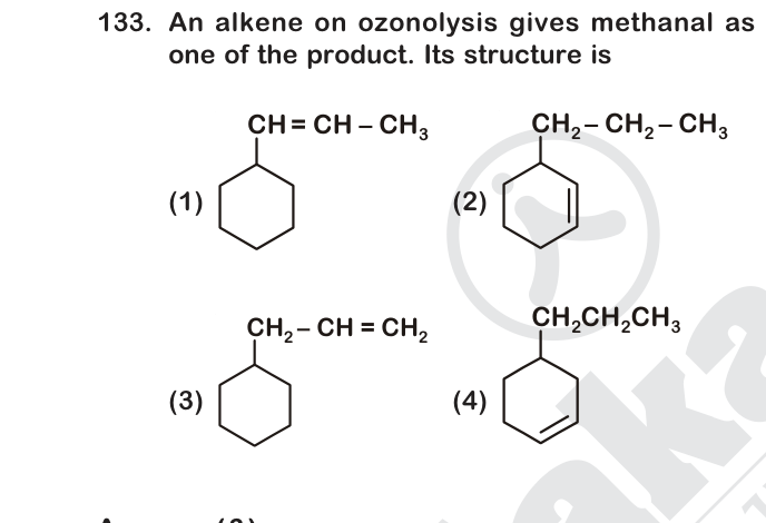 Question 133 as printed in the NEET 2020 booklet
