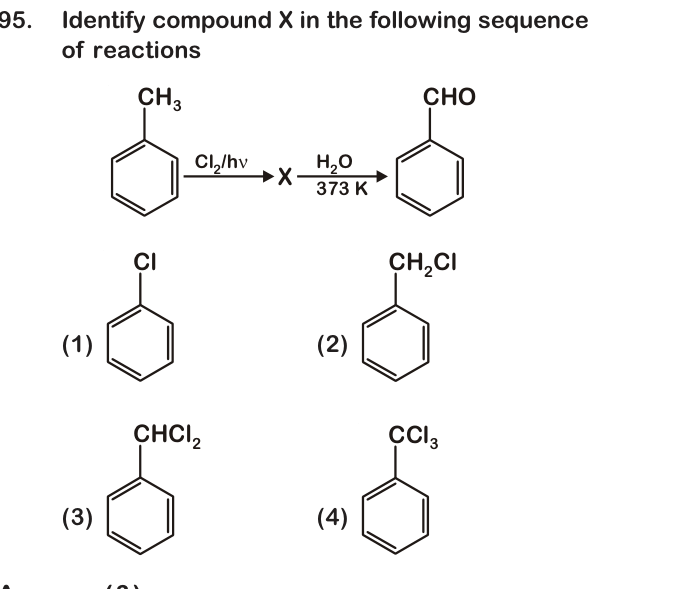 Question 95 as printed in the NEET 2020 booklet