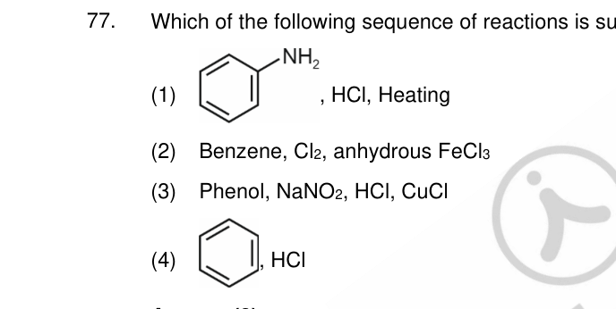 Question 77 as printed in the NEET 2022 booklet