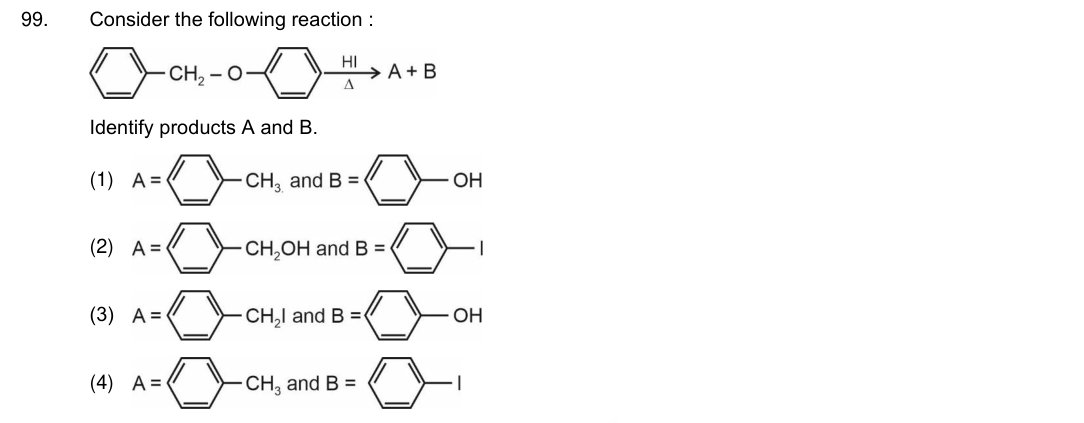 Question 99 as printed in the NEET 2023 booklet