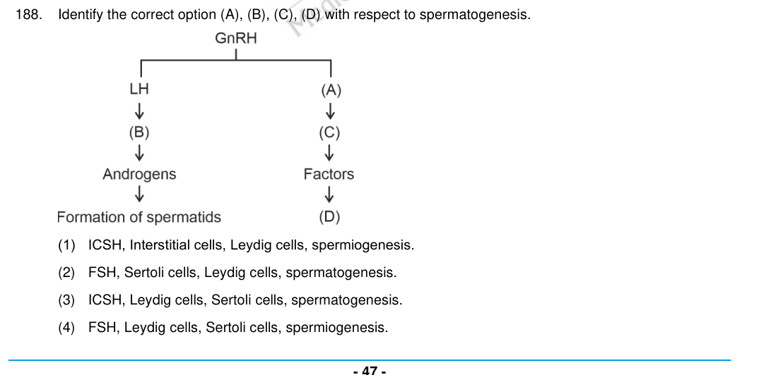 Question 188 as printed in the NEET 2024 booklet