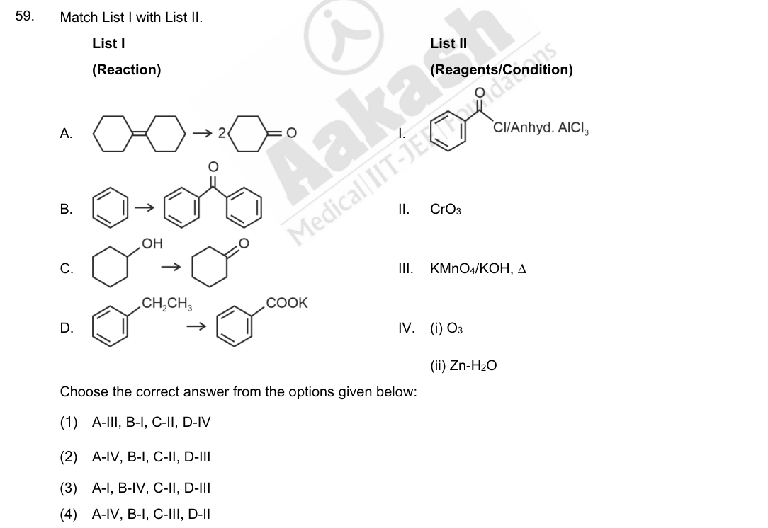 Question 59 as printed in the NEET 2024 booklet