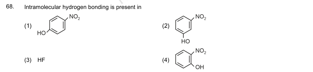 Question 68 as printed in the NEET 2024 booklet