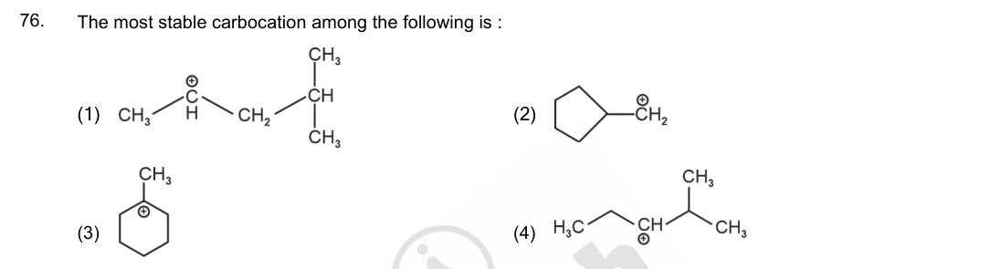 Question 76 as printed in the NEET 2024 booklet