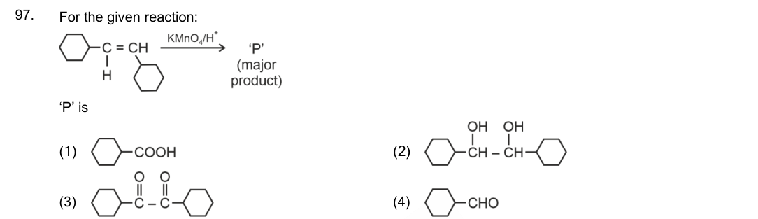 Question 97 as printed in the NEET 2024 booklet