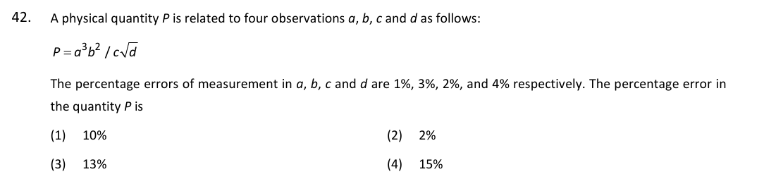 Question 42 as printed in the NEET 2025 booklet