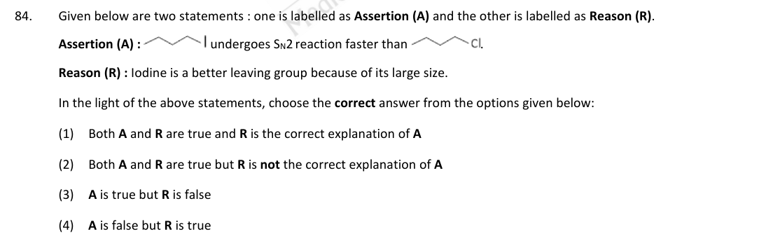 Question 84 as printed in the NEET 2025 booklet